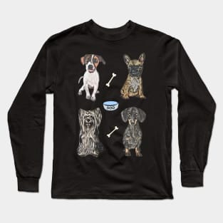 Cartoon Small Dogs Design Long Sleeve T-Shirt